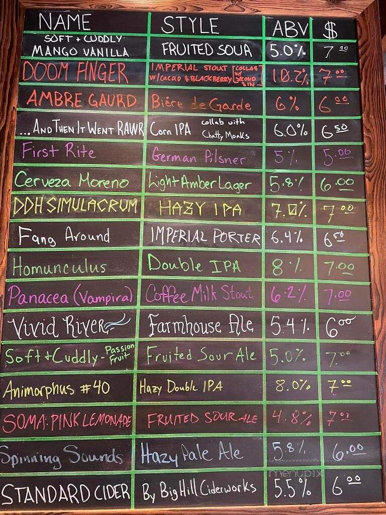 Collusion Tap Works - Lititz, PA menu_pic