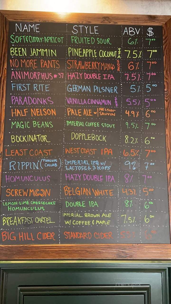 Collusion Tap Works - Lititz, PA menu_pic