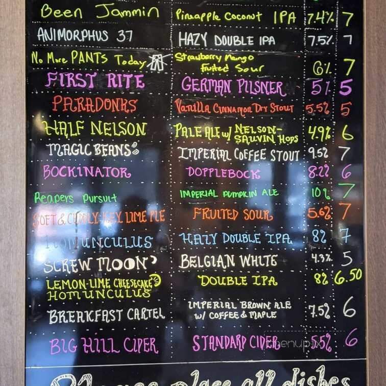 Collusion Tap Works - Lititz, PA menu_pic