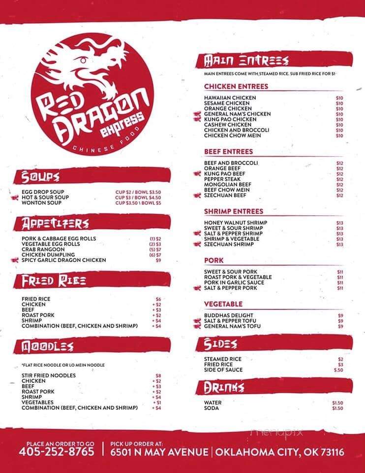 Red Dragon Express - Oklahoma City, OK menu_pic