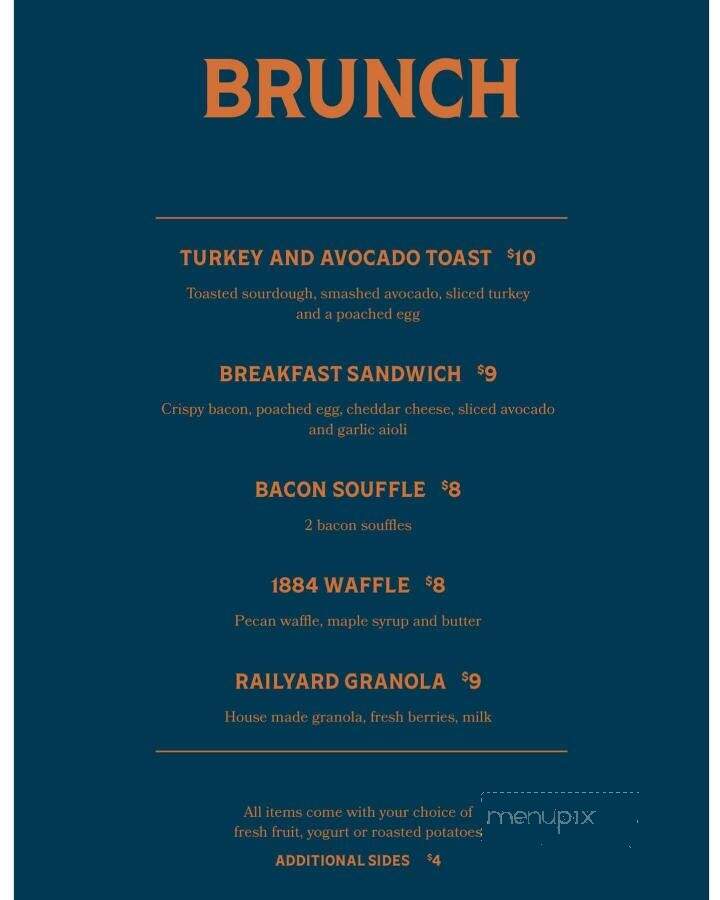 1884 at the Railyard - Edmond, OK menu_pic