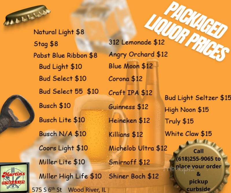 Martins Tunes and Eats - Wood River, IL menu_pic