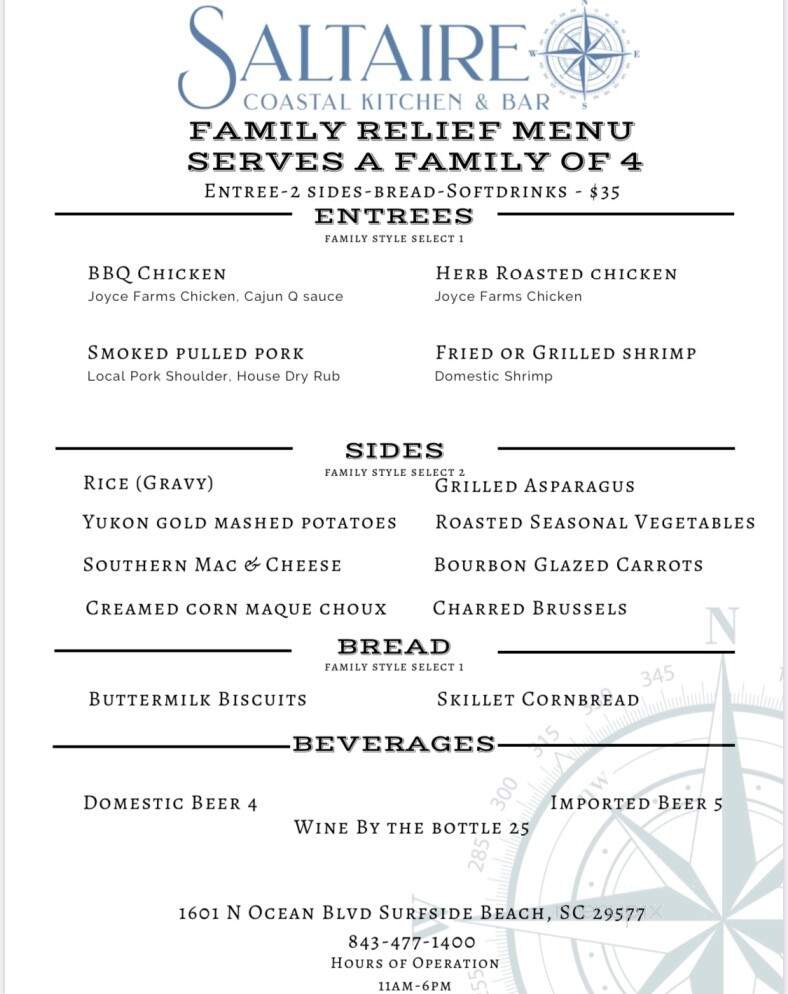 Saltaire Coastal Kitchen and Bar - Surfside Beach, SC menu_pic