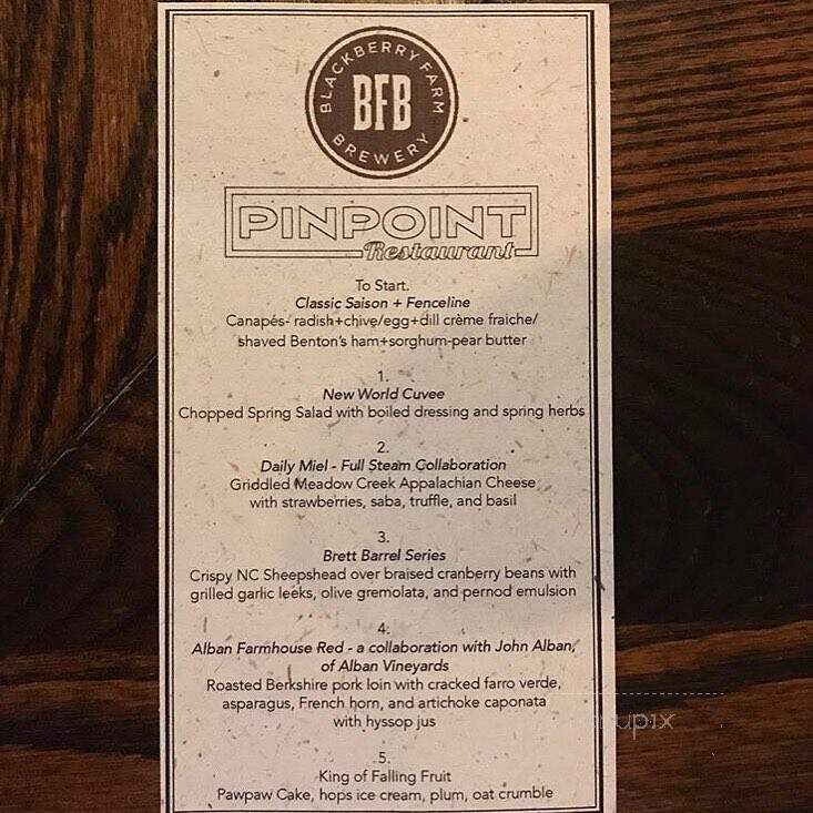 Blackberry Farm Brewery - Maryville, TN menu_pic