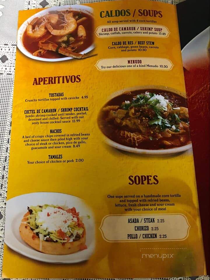 Esmeralda's Restaurant - Marion, IN menu_pic