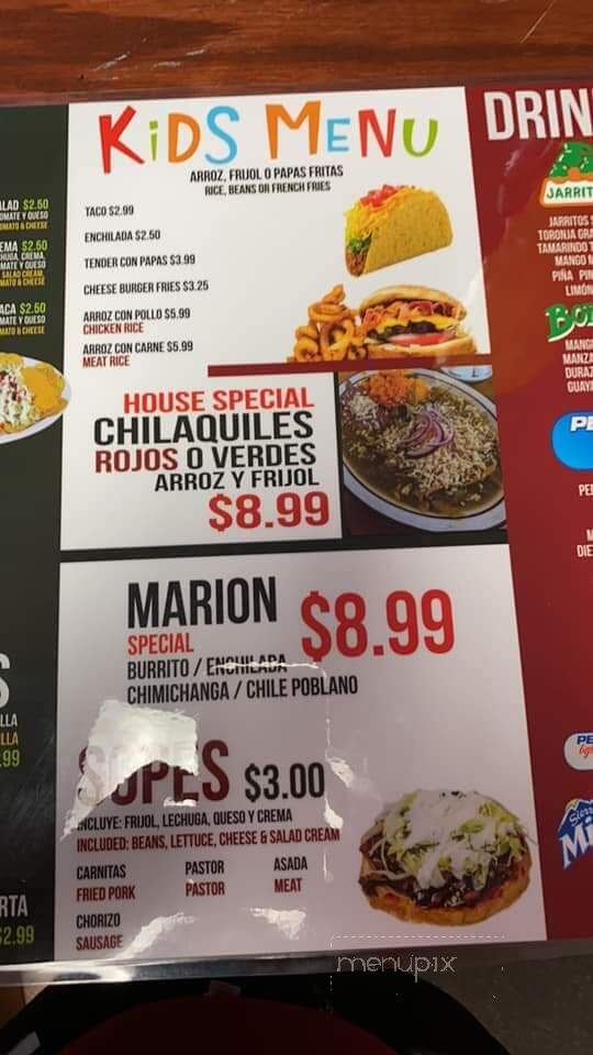 Esmeralda's Restaurant - Marion, IN menu_pic