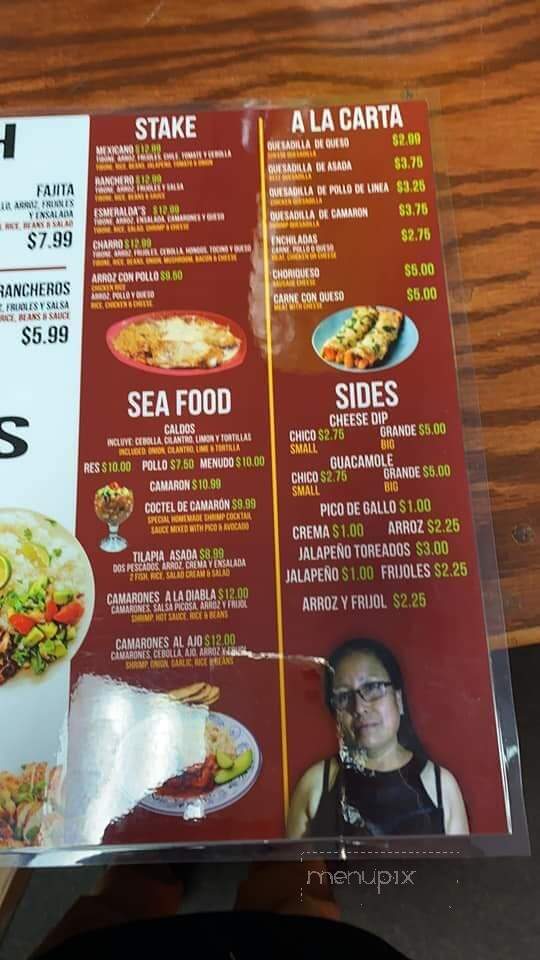 Esmeralda's Restaurant - Marion, IN menu_pic