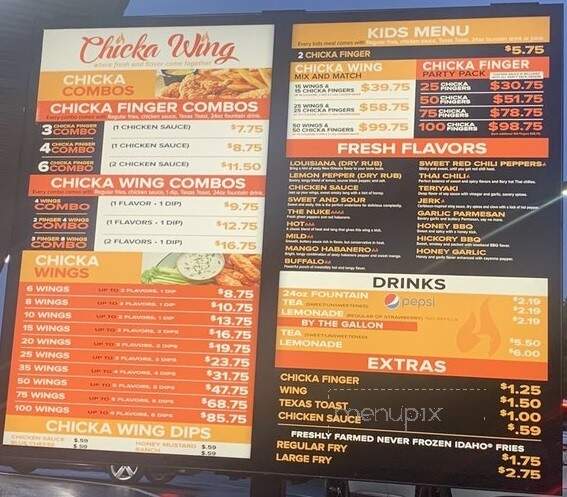 Chicka Wing - Huber Heights, OH menu_pic