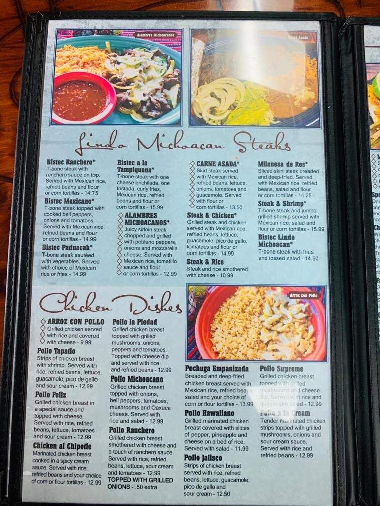 Mi Lindo Michoacan - Paducah, KY menu_pic