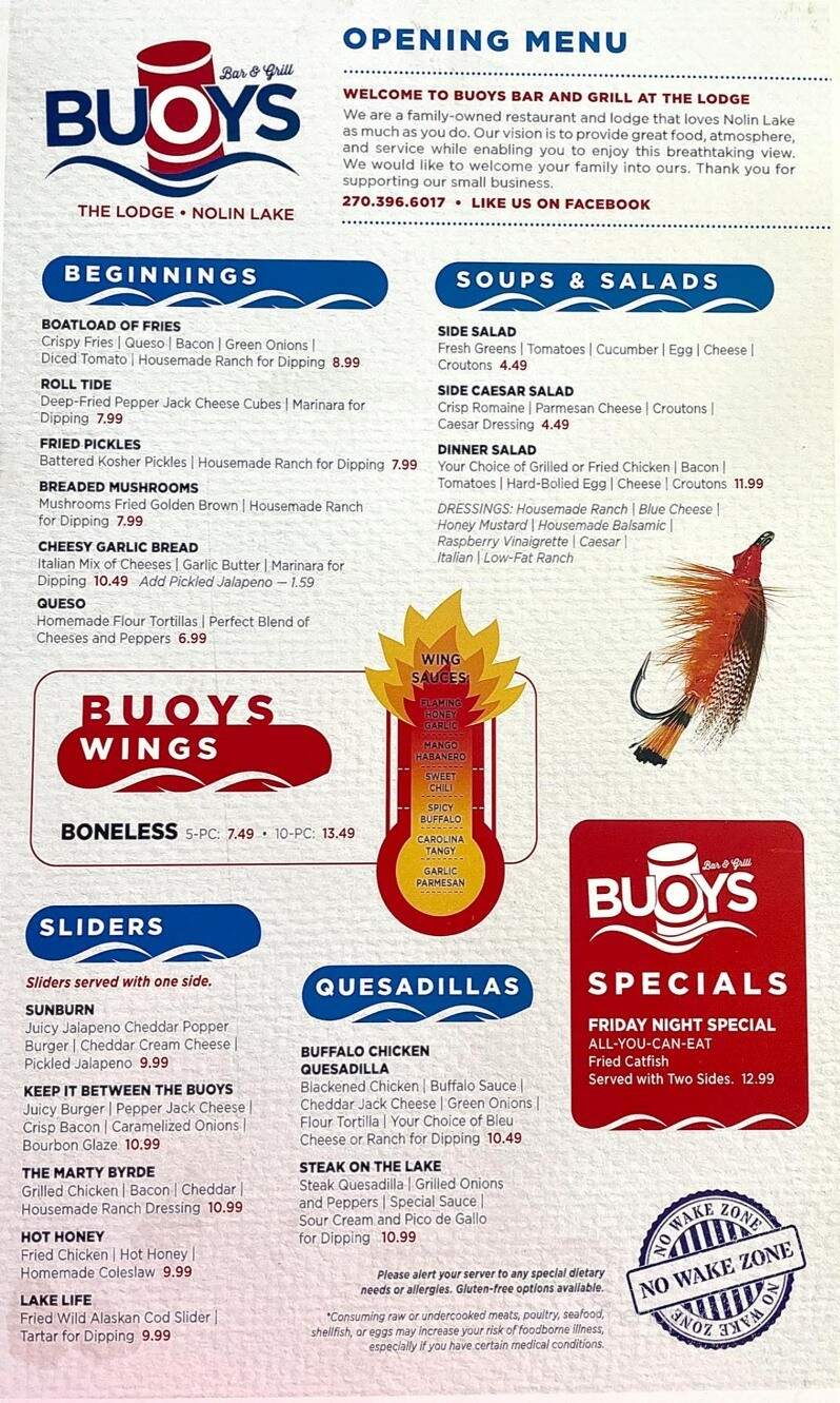 Nolin Lake Motel and Restaurant - Clarkson, KY menu_pic