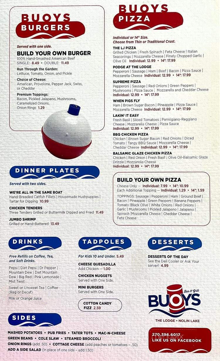 Nolin Lake Motel and Restaurant - Clarkson, KY menu_pic
