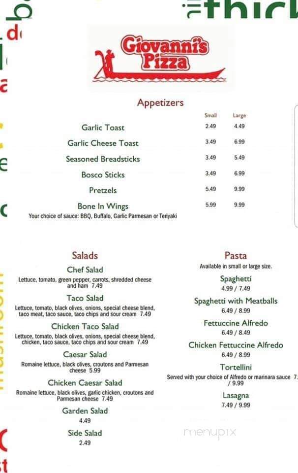 Giovanni's Frozen Pizza - Brainerd, MN menu_pic