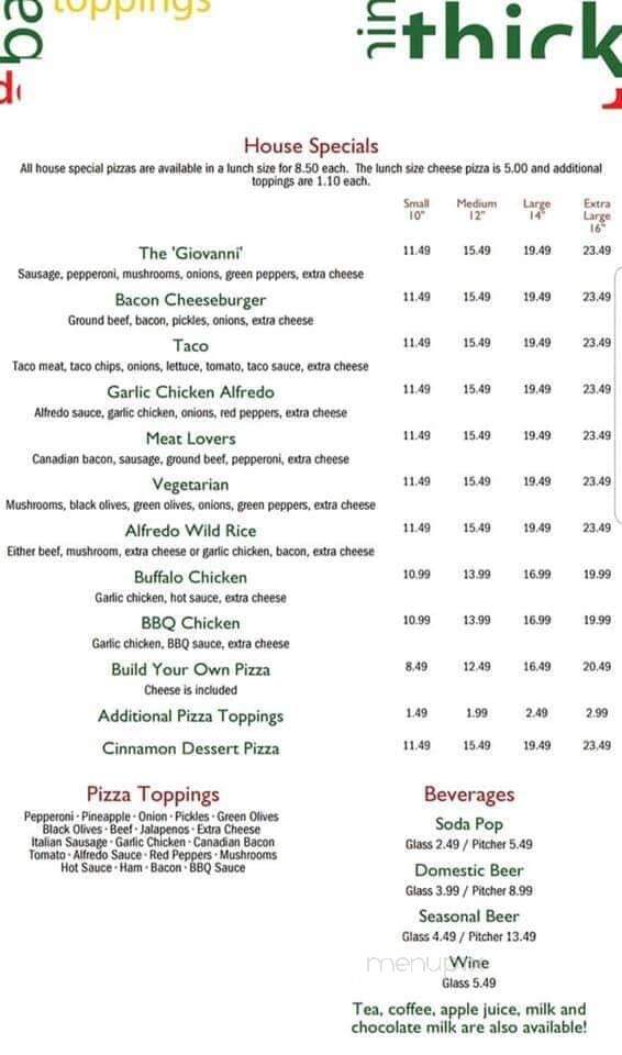 Giovanni's Frozen Pizza - Brainerd, MN menu_pic