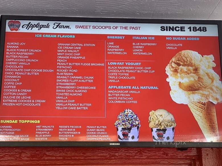 Applegate Farm Ice Cream - Montclair, NJ menu_pic