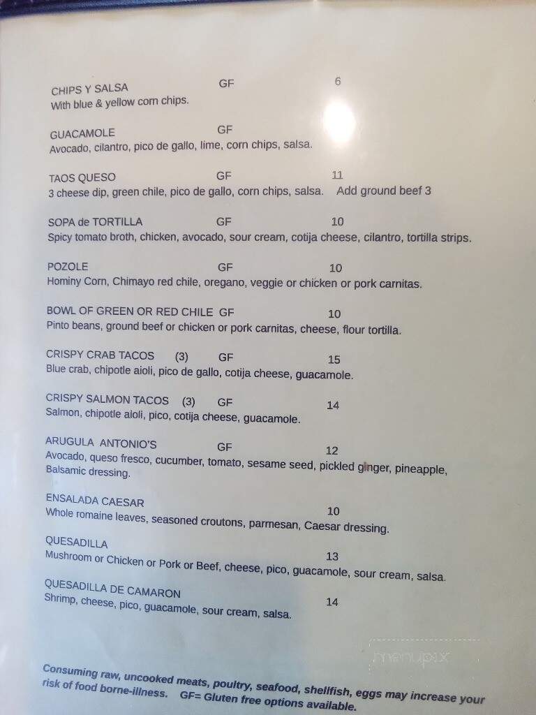 Antonios The Taste Of Mexico - Taos, NM menu_pic