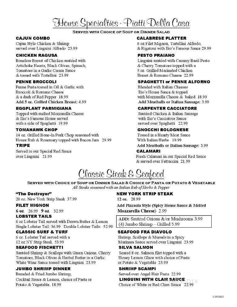 Ilio Di Paolo's Restaurant - Blasdell, NY menu_pic