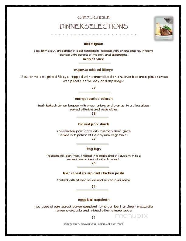 Brown Trout Mountain Grille - Lake Toxaway, NC menu_pic