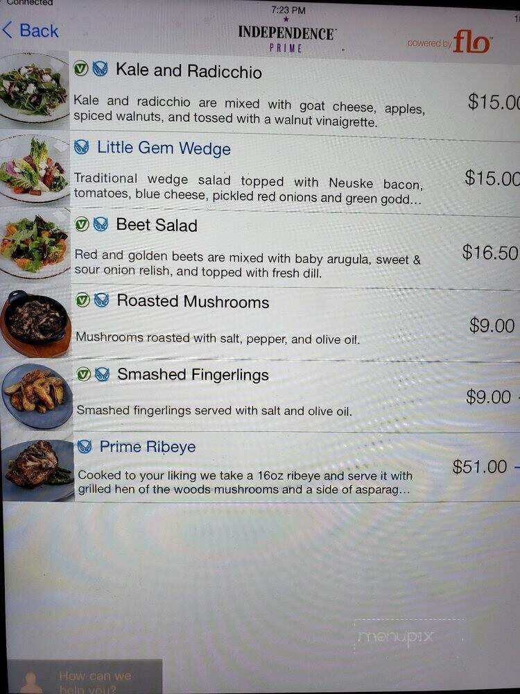 Independence Prime - Philadelphia, PA menu_pic