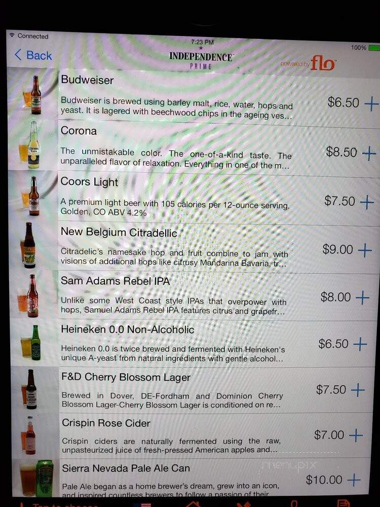 Independence Prime - Philadelphia, PA menu_pic