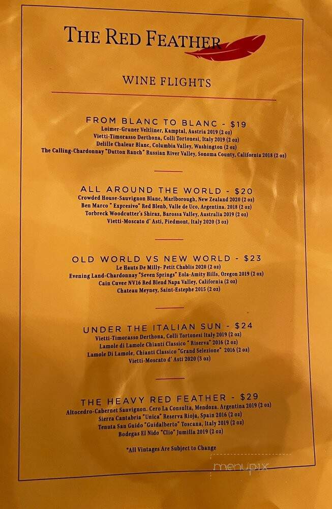 The Red Feather - Melissa, TX menu_pic