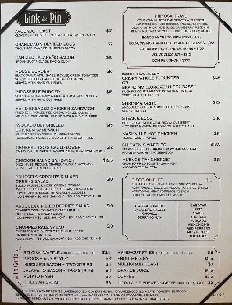 Link & Pin Arboretum - Charlotte, NC menu_pic