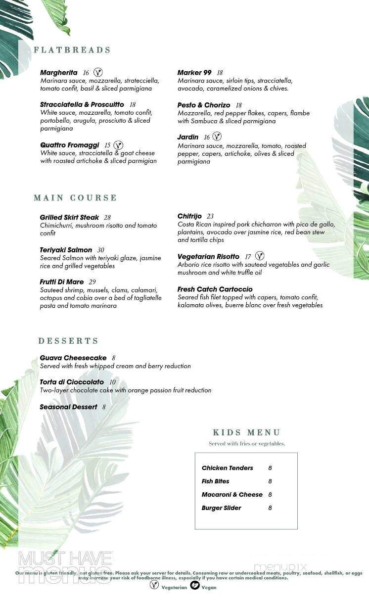 Marker 99 Restaurant & Lounge - Melbourne, FL menu_pic