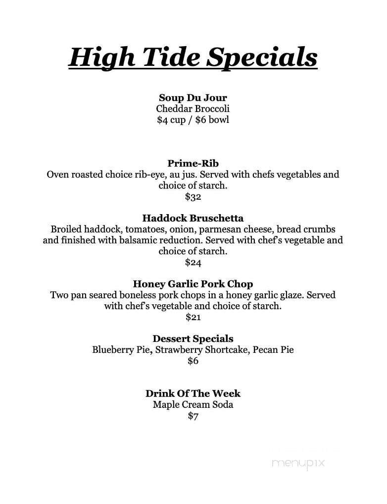 High Tide Restaurant - Brewer, ME menu_pic