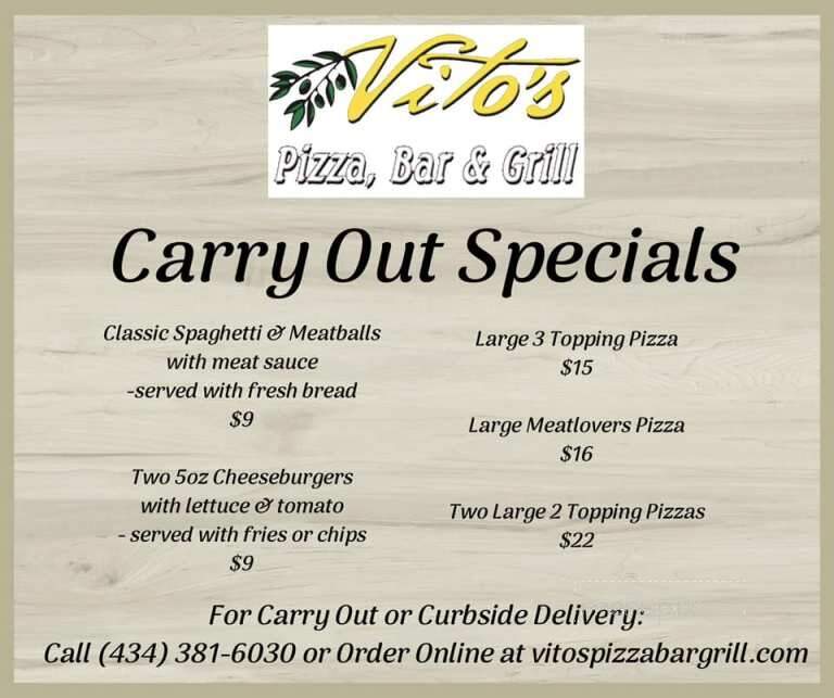 Vito's Pizza Bar Grill - Amherst, VA