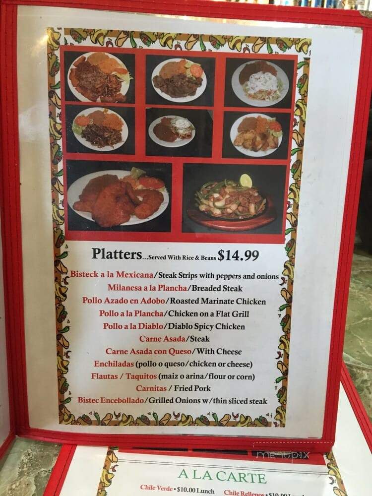 Taqueria Jalisco - Paso Robles, CA menu_pic