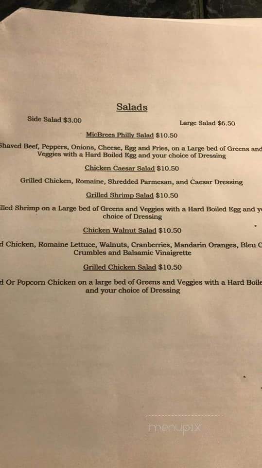 Crosstown Tavern - Starlight, PA menu_pic