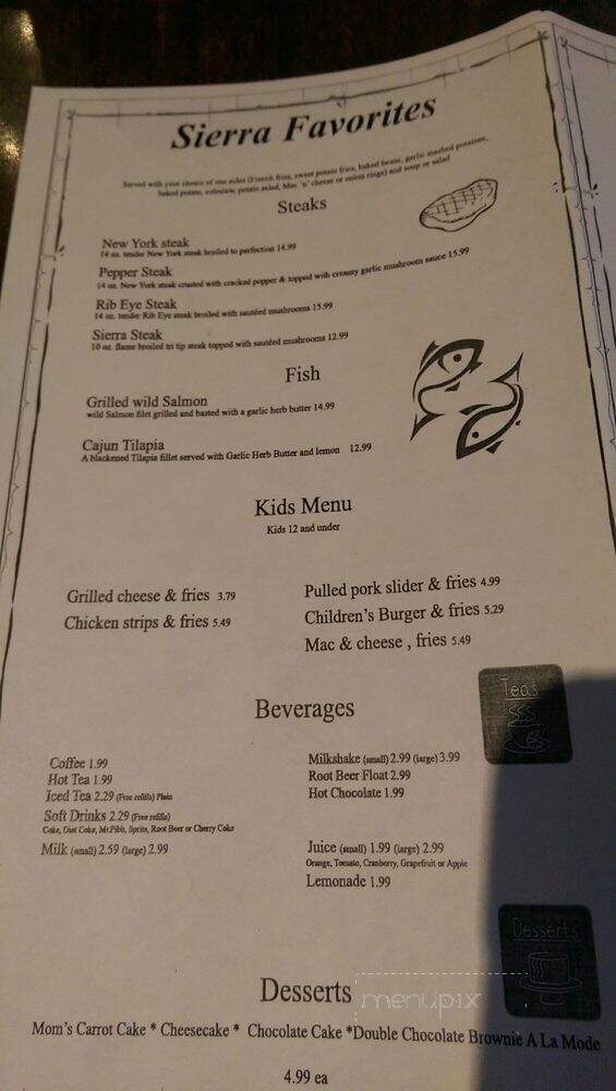 Sierra Grill Smokehouse - Auburn, CA menu_pic