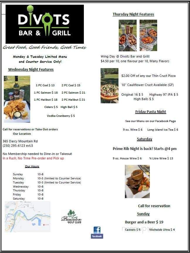 Princeton Golf Club Restaurant - Princeton, BC menu_pic