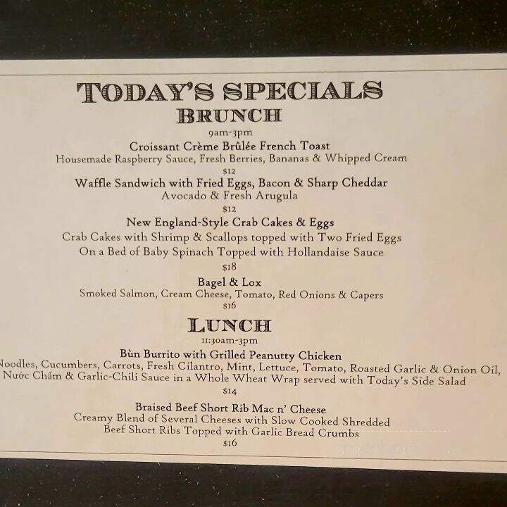 Waterwheel Cafe & Bakery - Milford, PA menu_pic