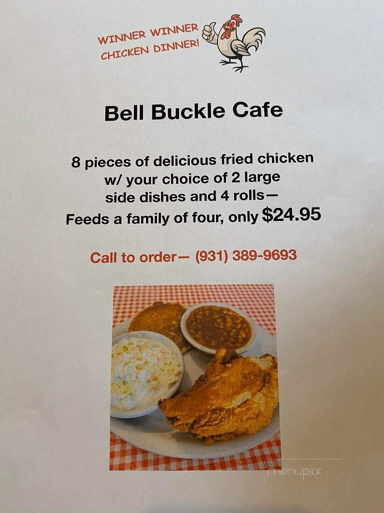 Bell Buckle Cafe - Bell Buckle, TN menu_pic