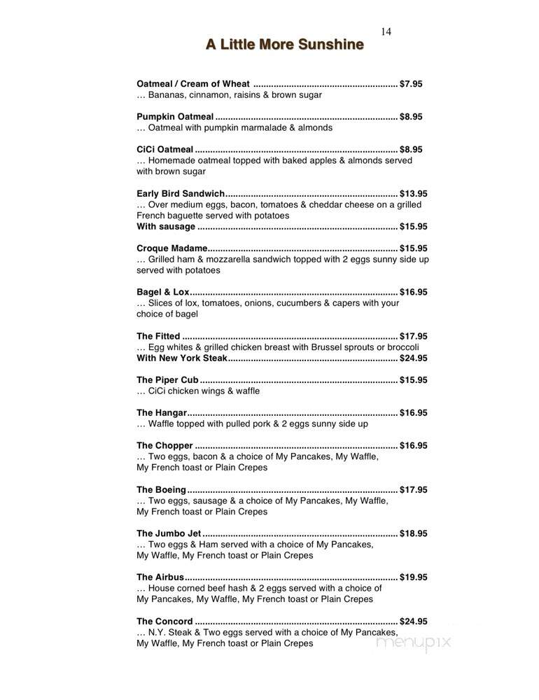 Cici's Cafe - Tarzana, CA menu_pic