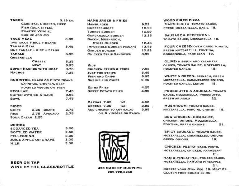 Firewood - Murphys, CA menu_pic