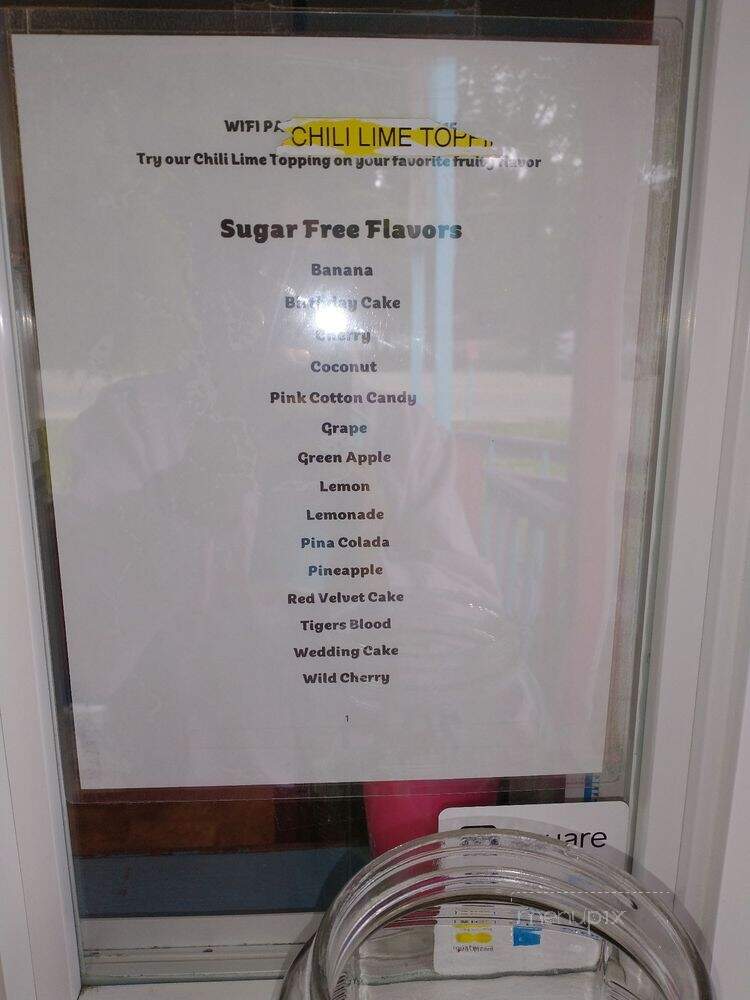 Pelican's Snoballs - Cookeville, TN menu_pic