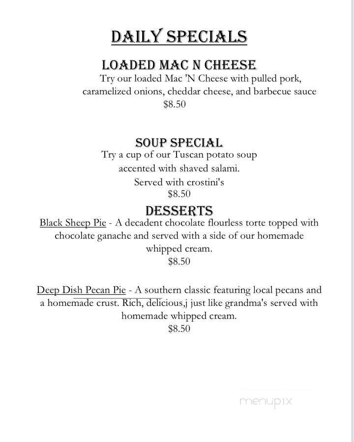 Black Sheep Beaufort - Beaufort, NC menu_pic
