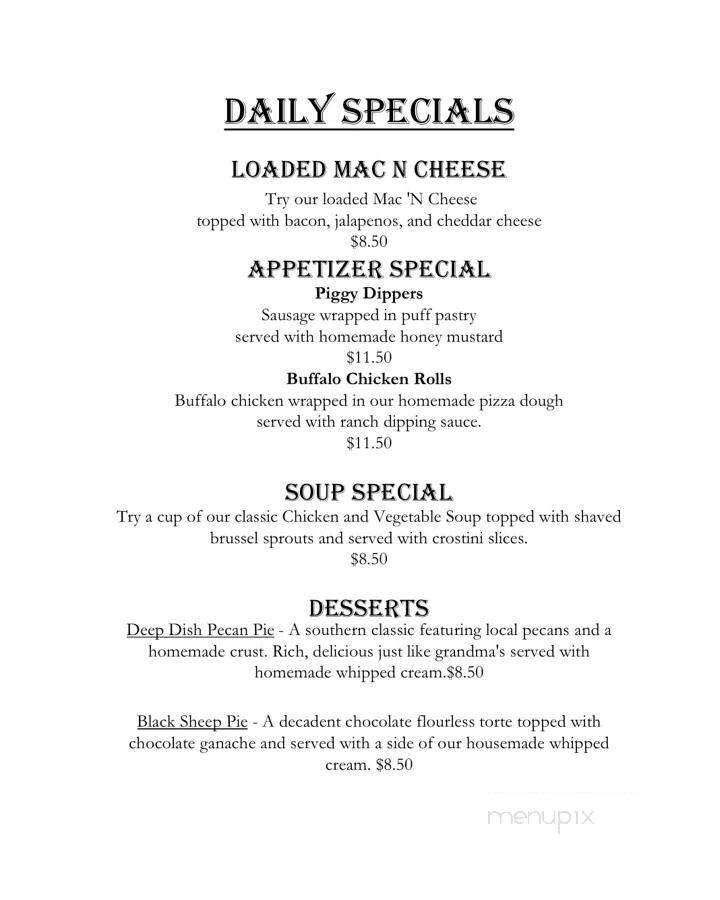 Black Sheep Beaufort - Beaufort, NC menu_pic