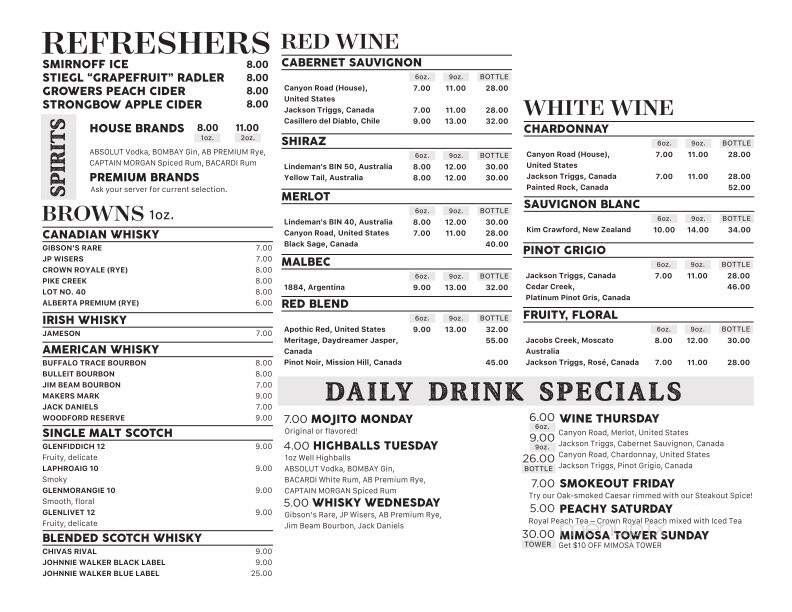 Canadian Steakout - Hinton, AB menu_pic