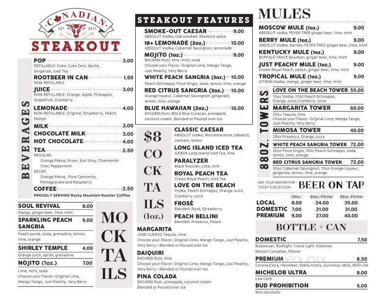 Canadian Steakout - Hinton, AB menu_pic