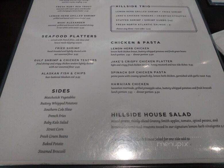 Hillside Fine Grill - Highland Village, TX menu_pic
