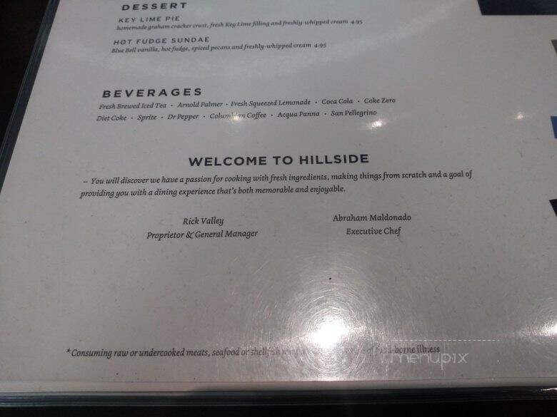 Hillside Fine Grill - Highland Village, TX menu_pic