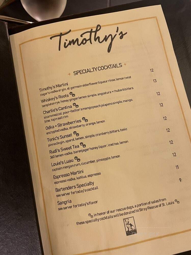 Timothy's the Restaurant - St Louis, MO