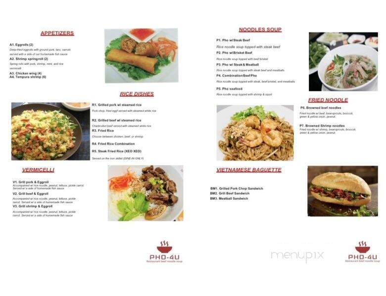 Pho 4u - Warrensburg, MO menu_pic
