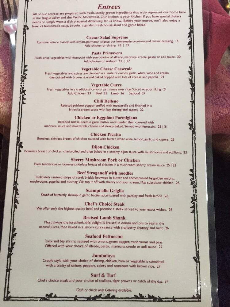 Arbor House - Talent, OR menu_pic