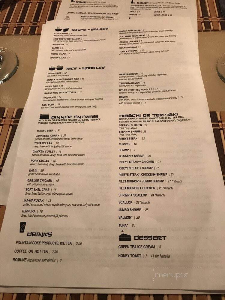 Myles and Jun Yakitori - Summerville, SC menu_pic