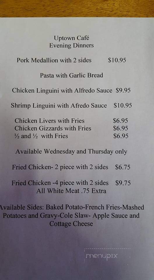 Uptown Cafe - Morrisonville, IL menu_pic