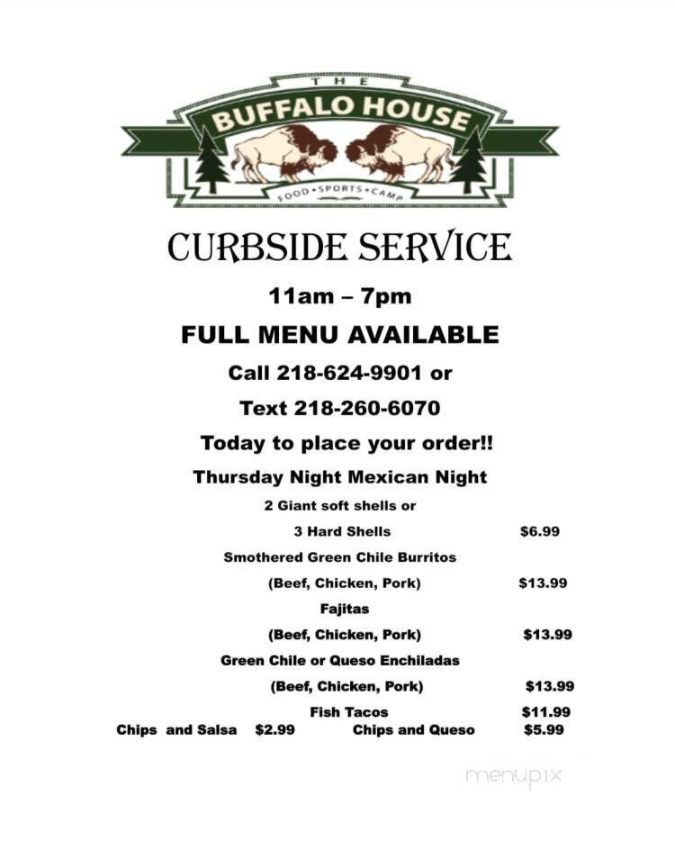 Buffalo House - Proctor, MN menu_pic