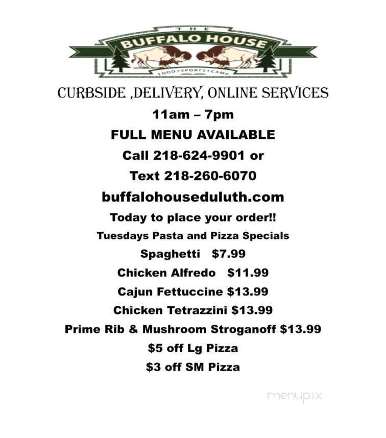 Buffalo House - Proctor, MN menu_pic